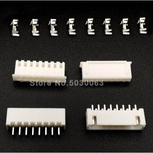 150pcs=15sets XH2.54 8p 8A 2.54mm spacing Terminal Kit / Housing / Pin Header JST Connector Wire Connectors Adaptor XH TJC3