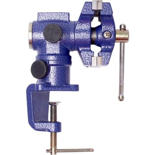 Multi-Jaw Rotating Bench Vise Cast Iron Blue for Multi-Purpose with 360 Degree Swivel Base and Head Heavy Duty Hand Tools