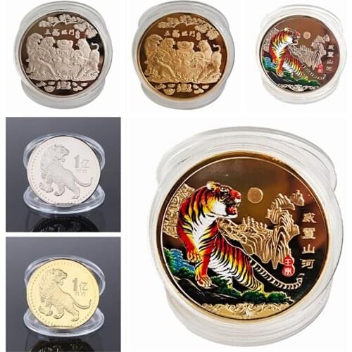 2022 China New Year Tiger Year Original Commemorative Coin Tiger Year Coins Gift For Friend Home Decoration Crafts