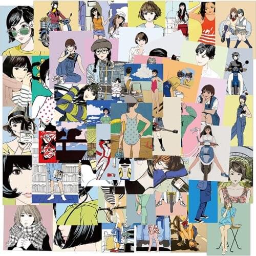 50 Pcs/Pack New Girls Graffiti Stickers Handbook DIY Craft Photo Albums Decals Retro Women Illustration Scrapbooking Stickers