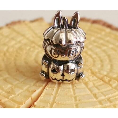 925 Sterling Silver Pumpkin labubu Charm Bead European Jewelry
