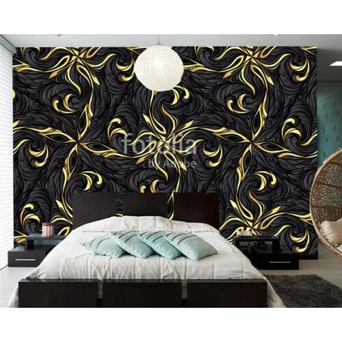 Custom abstract wallpaper, Gold abstract pattern, modern art mural for living room hotel bedroom background wallpaper