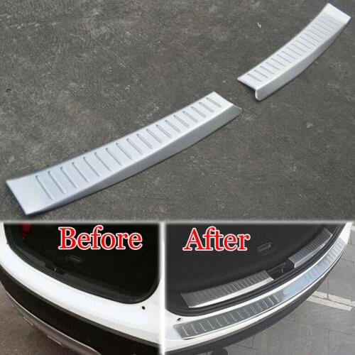 BBQ@FUKA 2x Steel Rear Trunk Door Inner Bumper Guard Sill Plate Protector Cover Trim Car accessories Fit For Mazda CX-5