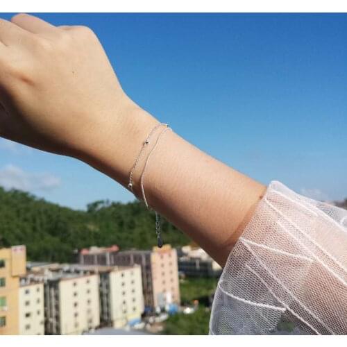 WANGAIYAO Bracelet Snake Bone Chain Beaded Round Bead Bracelet Retro Womens Simple, Thin and Wild Temperament Fashion Accessori