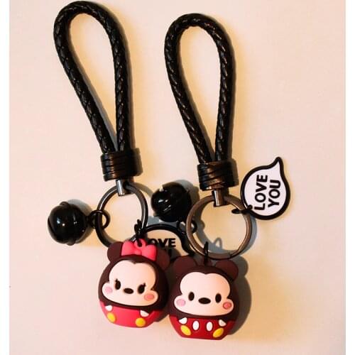 Disney Mickey Mouse Cartoon Key Chain Cute Anime Figure Cartoon Minnie Mickey Model Keychain High Quality Keychian Toys for Girl
