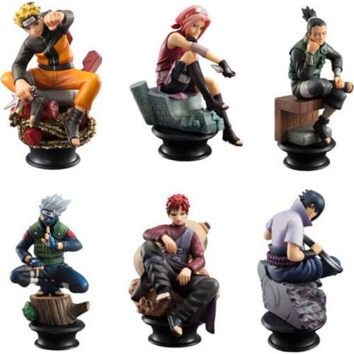 Naruto Shippuden Anime Model Figurine Sasuke Gaara POP Action Figure PVC 10CM Statue Collectible Toy Car Decoration Doll Figma