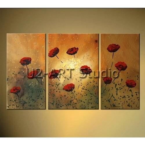 Group oil paintings,abstract flower,canvas art,painting for living room,craft