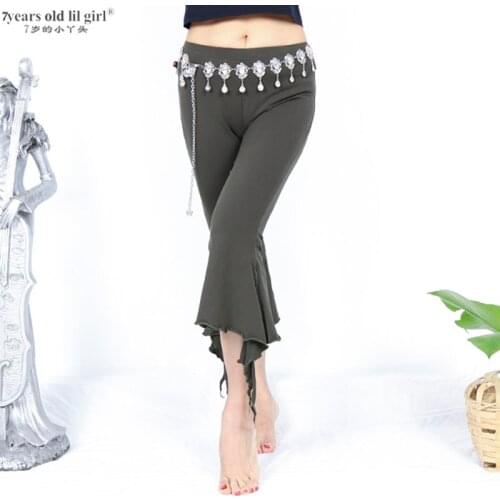 Lycra Cotton Tribal Belly Dance Tight Pants With Flounced Gothic Yoga For Women CCC05 06