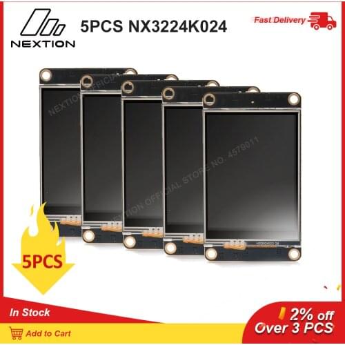 5PCS Nextion Enhanced NX3224K024 - 2.4'' HMI Intelligent Touch Display USART TFT LCD Module With Onboard RTC, GPIOs and EEPROM