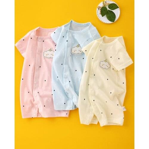 Newborn Baby Clothes Summer Baby Boys Girls Romper Short Sleeve Home Wear Clothing Cotton O-neck Cartoon pajamas Infant Costume