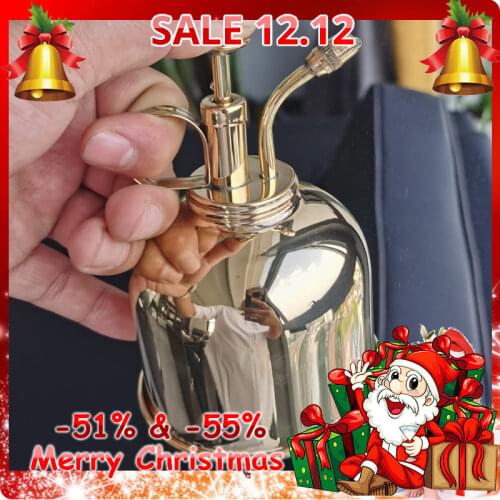 Brass Watering Bottle Nordic Style Vintage Water Cans Succulent Plants Golden Gardening Spraying Bottle Watering Pot Garden Tool