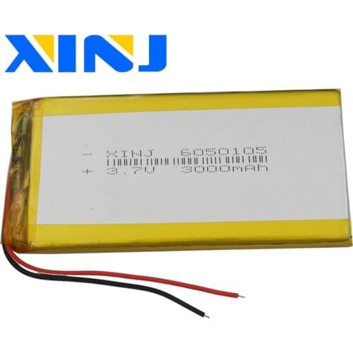 XINJ 3.7V 3000 mAh Li lithium polymer battery lipo cell 6050105 For Power bank E-book PDA MID PSP Player device IPTV Tablet PC