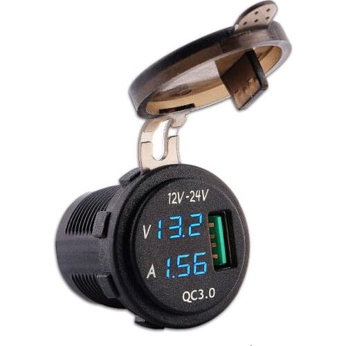 MOTOPOWER MP0611C QC 3.0 USB Quick Charger with Voltmeter and Current Meter LED Display