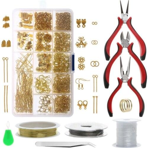 Hot Jewelry Making Starter Kit Repair Tool Set DIY Crafts Wire Pliers Accessories