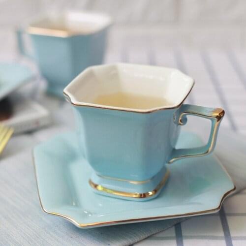 Delicate and elegant ceramic afternoon tea cup beautiful Square coffee cup Multicolor choose