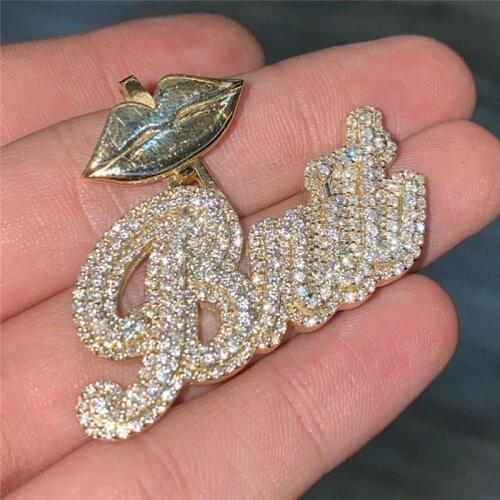 OTIY2021 Newest Iced Out Pendant Jewelry Silver Material With VVS Moissanite Diamonds Letter Pendants