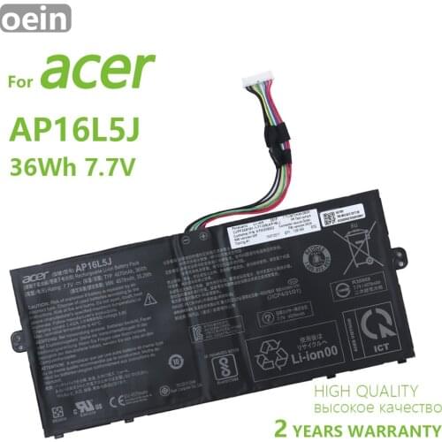 Oein Genuine AP16L5J Laptop Battery For Acer SF514-52T-83U3 SF514-52T-86W1 Spin 1 SP111-32N SF514-52T 7.7V 36Wh 4760mAh