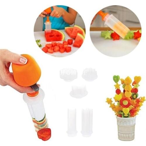 Plastic Handle Fruit Cutter Mold Star Heart Shape Food Decor DIY Cake Vegetable Cutting Set Kitchen Gadgets Cooking Tools