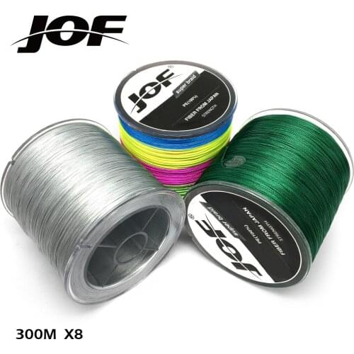 JOF 300m Braided Fishing Line Super Power PE Fiber Line 8 Strands Multifilament Fishing Line Carp Fishing 22 31 39 43 52 61 78LB