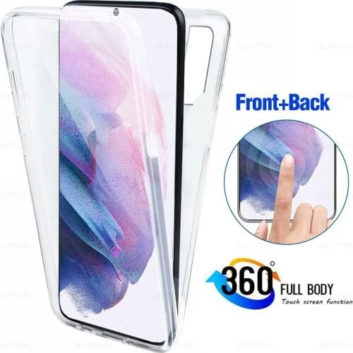 360° Front Back Transparent Cover For Samsung Galaxy S21 FE Case Sumsung S 21 Fan Edition S21fe SM-G990B Shockproof Phone Fundas