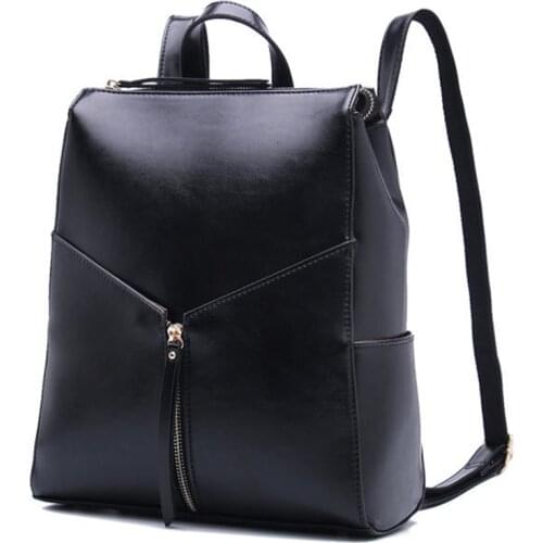 Luxury Genuine Leather Backpack for Women/ Brand Solid Waxed Cow Leather Fashion Womens Shoulder Backpacks bag School rucksack