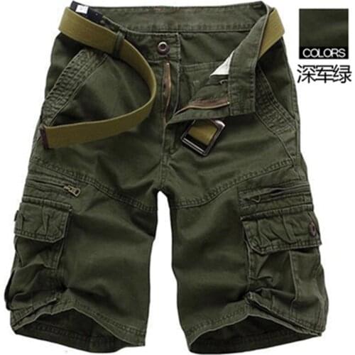 New mens multi-pocket overalls shorts sportsmen summer casual loose shorts 5 points pants 29-42 size