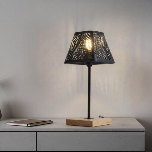OuXean E14 40W Modern Table Lamp Black Metal Lights for Home Decor Wedding Gift Bedroom Baby Room Night-Lights Cafe House