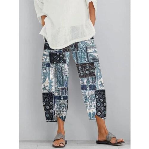 Womens Harem Pants Fashion Casual Striped Long Pantalon Female Elastic Waist Turnip Oversized Printed Trousers