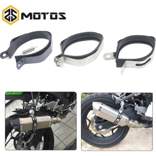 ZS MOTOS Motorcycle Motocross Muffler Exhaust Pipe Fixed Ring Hexagonal Exhaust Pipe Rings Carbon Fiber