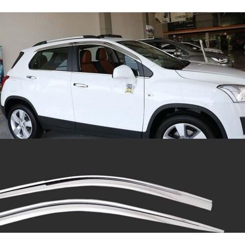 1 Set Brand New Chrome Side Vent Sun Shade Window Visors Rain Guard Deflectors For Chevrolet Trax 2014-2018
