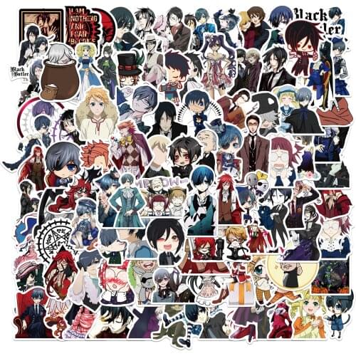 10/50/100PCS Black Butler Sticker Pack for Children Gift Cartoon Anime Stickers To Stationery Laptop Suitcase Guitar Decals