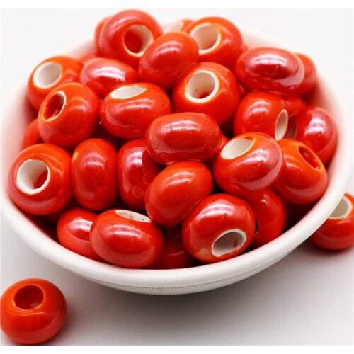 10pcs Large Hole Round Loose Ceramic Beads Charms Murano fit Pandora Bracelet Bangle Pendants Necklaces for DIY Jewelry Making