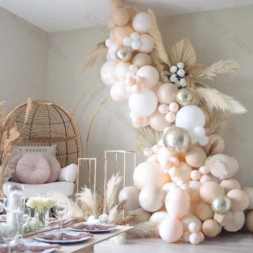 Doubled Blush Nude Balloon Arch Garland Wedding Decoration Natural Sand Color Ballon DIY Baby Shower Birthday Party Decor 120pcs