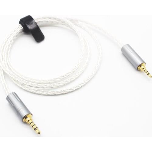 2.5mm to 3.5mm 4 Pole Balanced 8 Core Silver Plated Headphone Adapter Cable 2.5mm to 3.5mm Balanced AUX Cable 1m