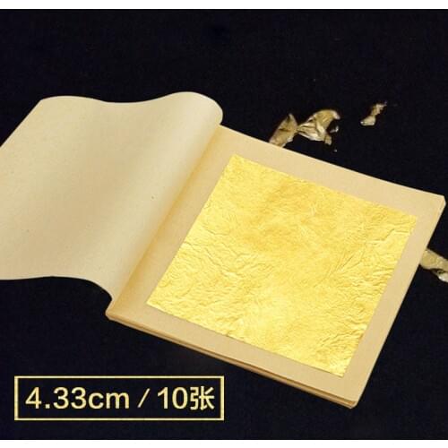 4 K Genuine Edible Gold Foil Leaf For Cooking Food Cake Decoration Art Work Gilding Face Beauty Care 4.33X4.33cm