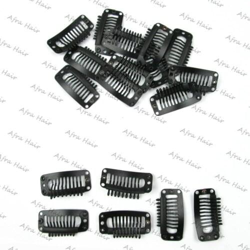 50Pcs/Lot Black Snap Clip For Hair Extension Wig Weft Toupee Hairpiece 32mm Free Shipping T041