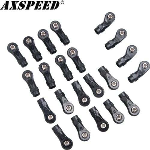 AXSPEED 22PCS Plastic Rod Ends Link Balls Ball Head Buckle Linkage Pull Rod for 1/10 RC Crawler TRAXXAS TRX-4 TRX4 Upgrade Parts