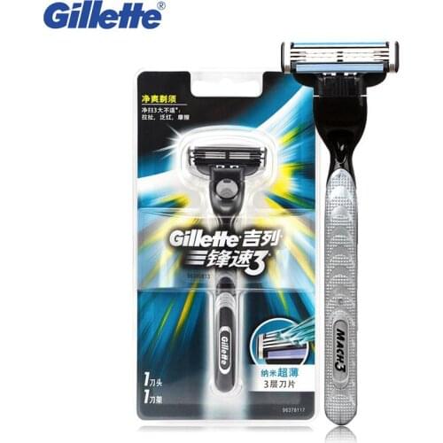 Gillette Mach 3 Razors Men Safety Razors Brands Double Edges Beard Shavers 1 holder with 1 blade Shaving Set
