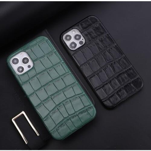 Black Crocodile Texture Leather Phone Cover For iphone 11 12 Pro Max Mini 7 8 Plus X XR XS Luxury Shockproof Back Case Coque