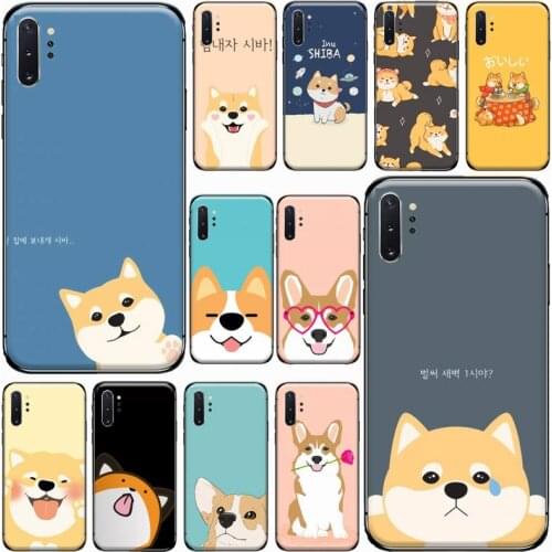Cute Shiba Inu Corgi Phone Case For Samsung Galaxy S8 S9 S10 Plus S10E Note 3 4 5 6 7 8 9 10 Pro Lite cover