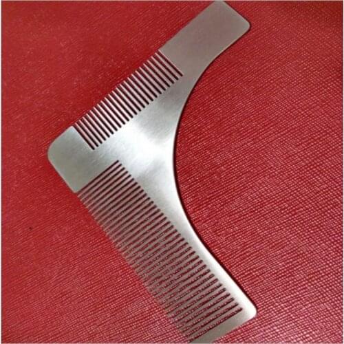 Stainless Steel Beard Shaping Tool Beard Modeling Template Carding Tool Beard Comb for Mens Shaving New Fashion 100pcs