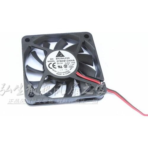 Detla Electronics EFB0612HHA DC 12V 0.25A 60x60x10mm 2-wire Server Cooling Fan