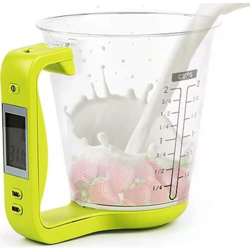 Electronic Measuring Cup Plastic Tool Graduated Digital Jug With Scales Kitchen Beaker Weigh Temperature Measurement LCD Display