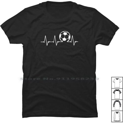 Football Heartbeat T Shirt 100% Cotton Heartbeat Football Music Humor Heart Foot Ball Fun Eat Ear Art Ny
