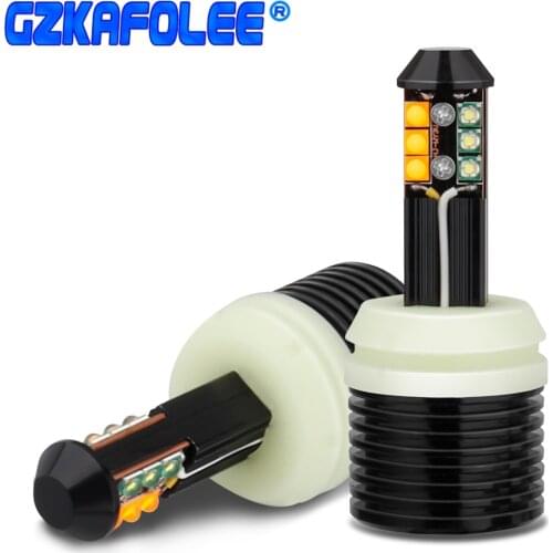 GZKAFOLEE Canbus 1156 W21W BA15S T20 7440 NO Error LED Car Daytime running lights Turn Lights 12V/24V DC Dual Color White