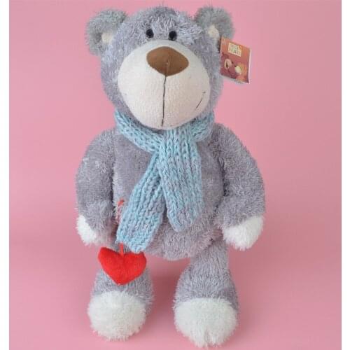 35cm-45cm Grey Color Scarf Teddy Bear Stuffed Plush Toy, Kids Baby Toy, Brithday Gift Free Shipping