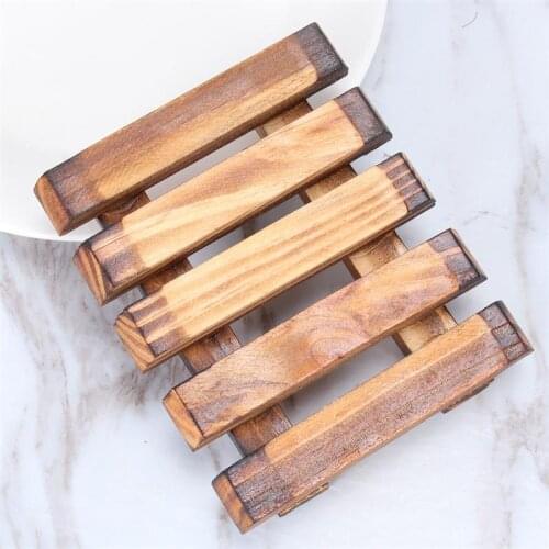 Carbonized Vintage Soap Holder Pure Handmade Soap Rack Classic Wooden Soap Dish