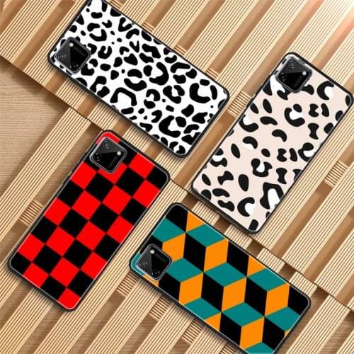 Checkered Black And White Leopard Print Phone Case For Oppo Reno2 Z 2Z A1k 3s 71 83 Realme5 XT R9S Plus 15 17 Pro F11 11pro