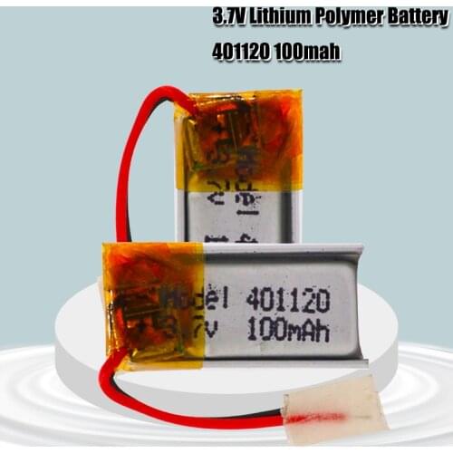 401120 Li-ion Polymer Battery 3.7v 100mah Rechargeable Batteries CE FCC ROHS Quality Certification Safe Power Supply