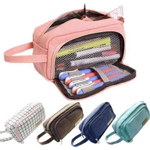 Kawaii Large Capacity Pencil Case Hold 50 Pens Korean Stationery Pencil Bag School Pen Pouch